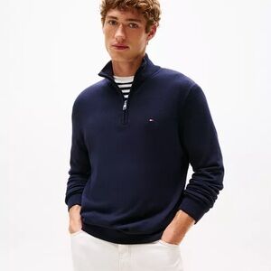 Tommy Hilfiger Navy Quarter-Zip Knit Sweater